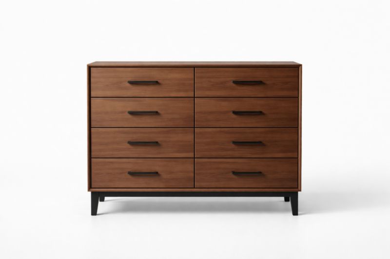 Commode en Bois MDF avec 8 Tiroirs Marron