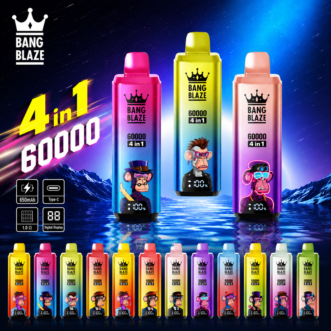 Bang Blaze 60000 Puffs 4 in1 Flavor Disposable Vape