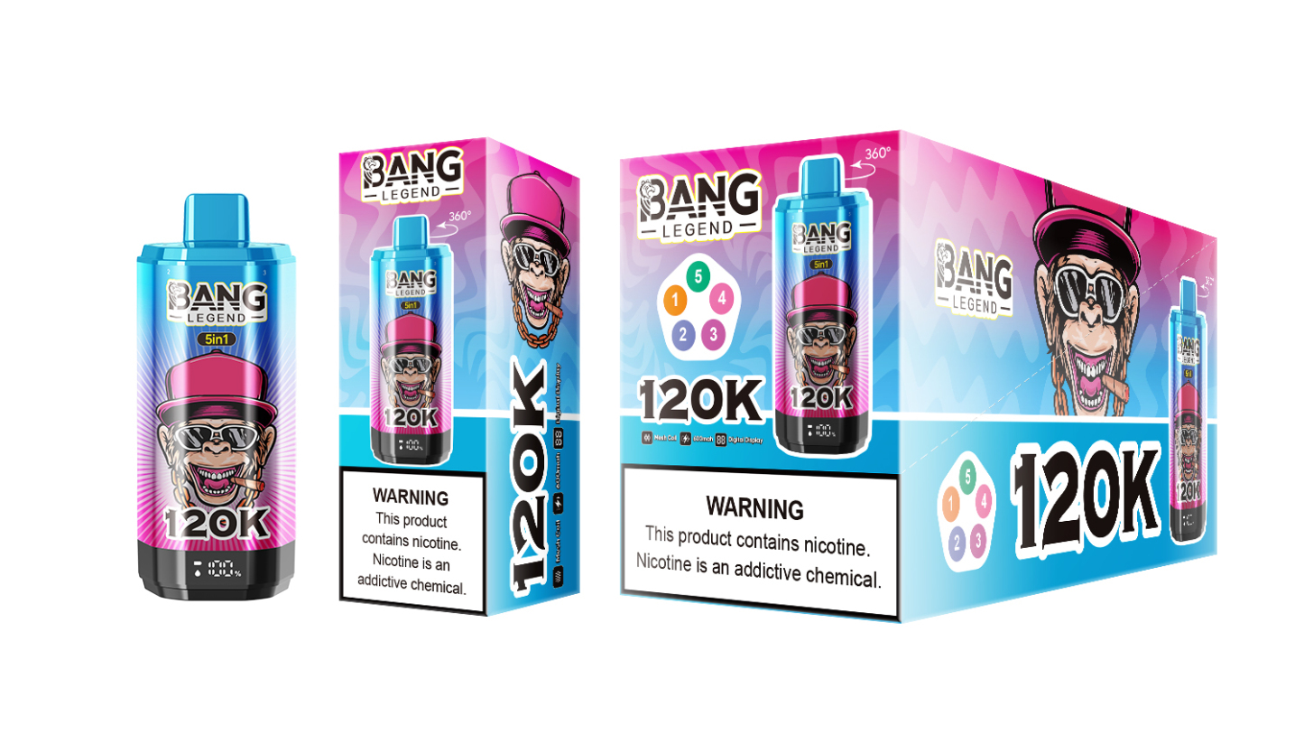 Bang Legend 120000 Puffs Disposable Vape - Energy Drink & Blueberry Cherry & Apple Grape & Watermelon Dragon Fruit & Mamba