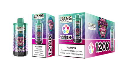 Bang Legend 120000 Puffs 5 in1 Flavor Disposable Vape - Blueberry Raspberry & Black Dragon Ice & Rainbow Candy & Fuji Ice & Watermelon Sour Peach