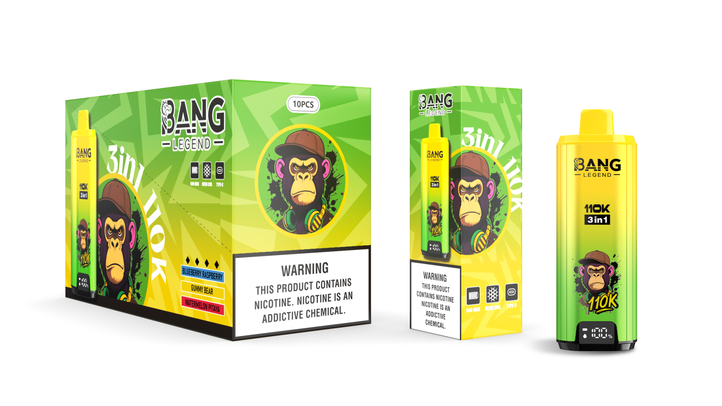 Bang Blaze 110000 Puffs 3 in1 Flavor Disposable Vape - Blueberry Raspberry & Gummy Bear & Watermelon Pitaya