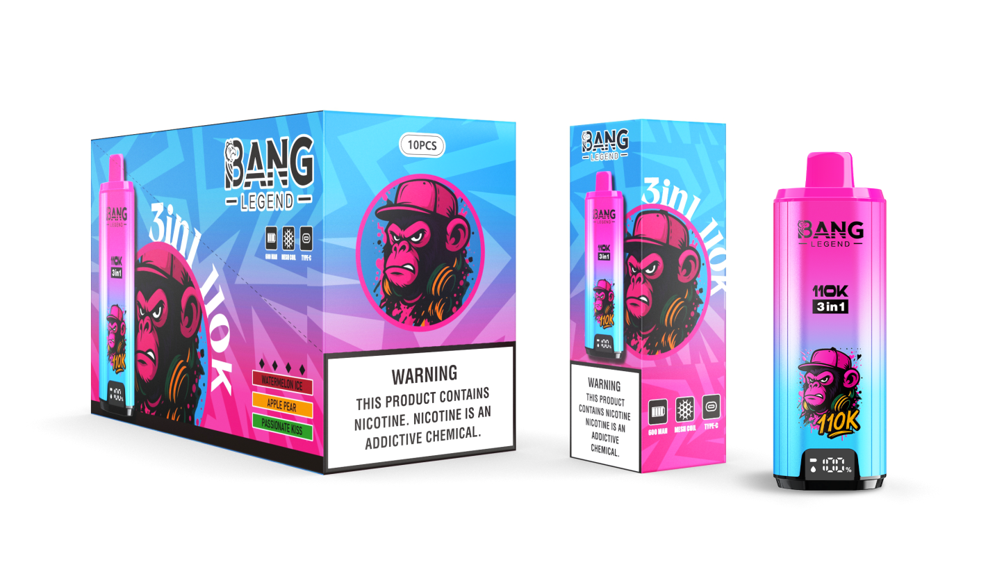 Bang Blaze 110000 Puffs 3 in1 Flavor Disposable Vape - Watermelon Ice & Apple Pear & Passionate Kiss