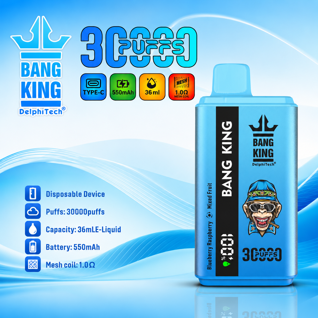 Bang King 30000 Puffs Disposable Vape 