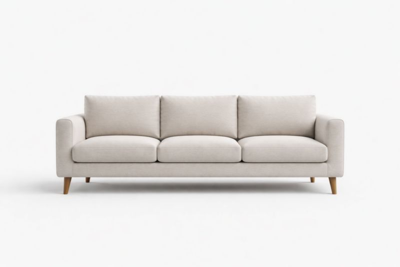 Canapé 3 Places Lin Beige Bois de hêtre