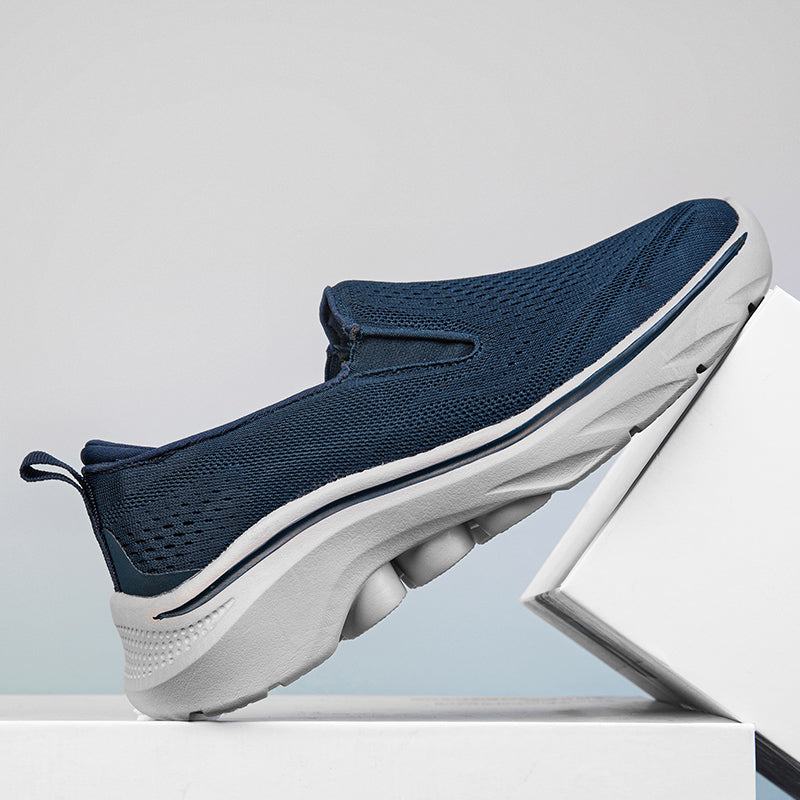 Men‘s Slip-On Running Walking Shoes - Zero Laces Comfort, Non-Slip Traction & Cushioned Support