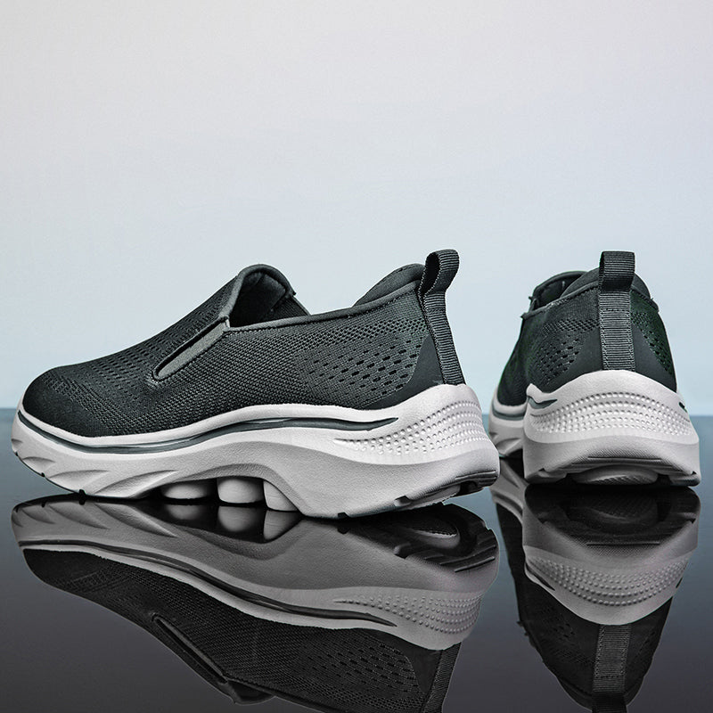 Men‘s Slip-On Running Walking Shoes - Zero Laces Comfort, Non-Slip Traction & Cushioned Support