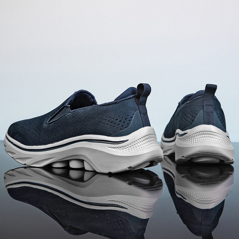 Men‘s Slip-On Running Walking Shoes - Zero Laces Comfort, Non-Slip Traction & Cushioned Support