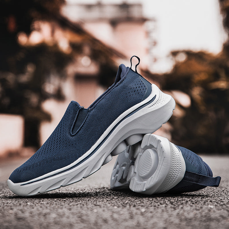 Men‘s Slip-On Running Walking Shoes - Zero Laces Comfort, Non-Slip Traction & Cushioned Support