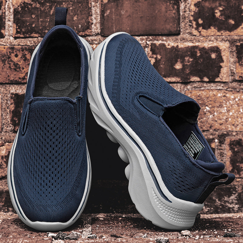 Men‘s Slip-On Running Walking Shoes - Zero Laces Comfort, Non-Slip Traction & Cushioned Support