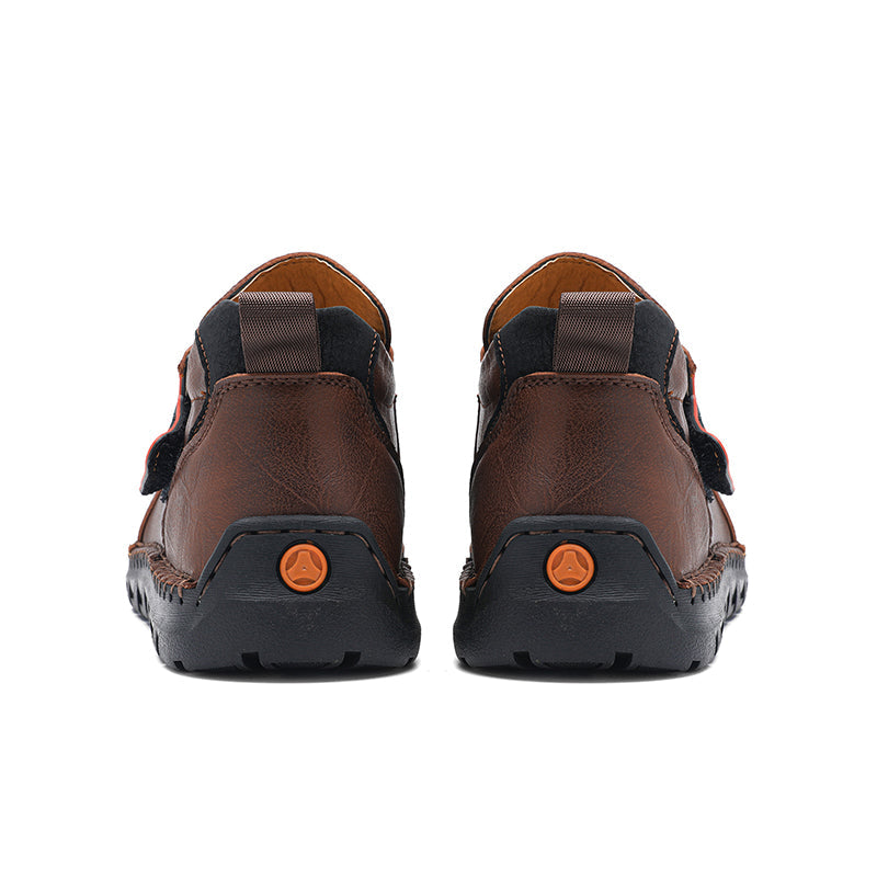 Mens Hand Stitching Leather Lace Up Ankle Boots