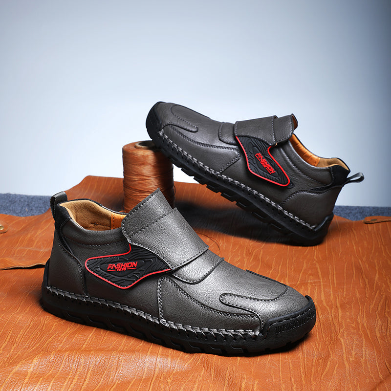 Mens Hand Stitching Leather Lace Up Ankle Boots