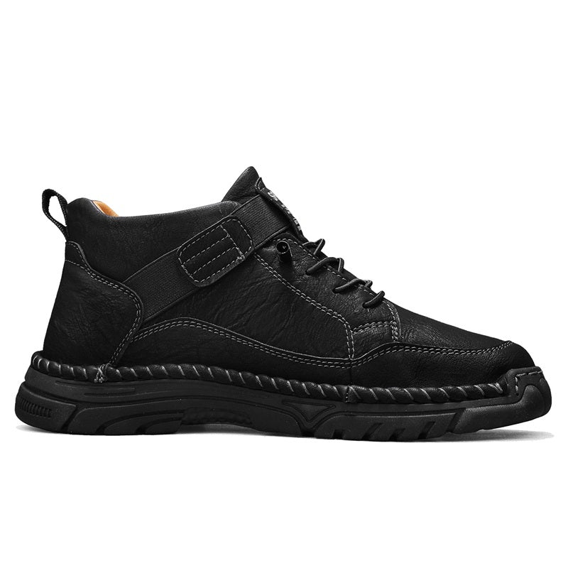 Mens Casual Leather Shoes Ankle Chukka Boots Slip On Lightweight Loafers