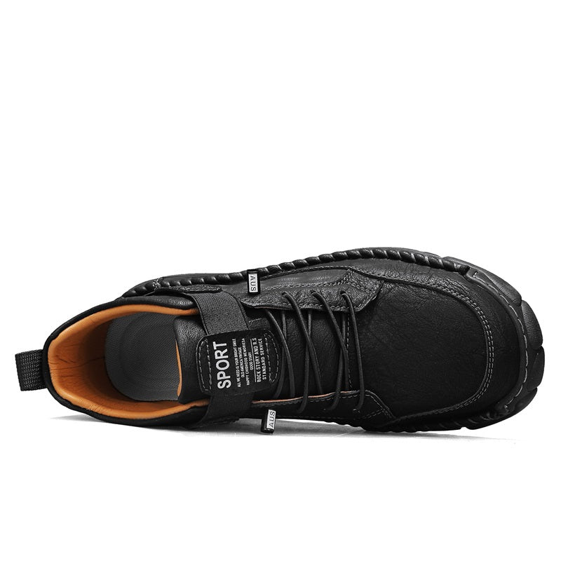 Mens Casual Leather Shoes Ankle Chukka Boots Slip On Lightweight Loafers