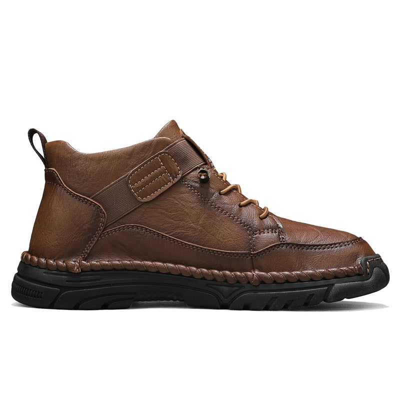 Mens Casual Leather Shoes Ankle Chukka Boots Slip On Lightweight Loafers