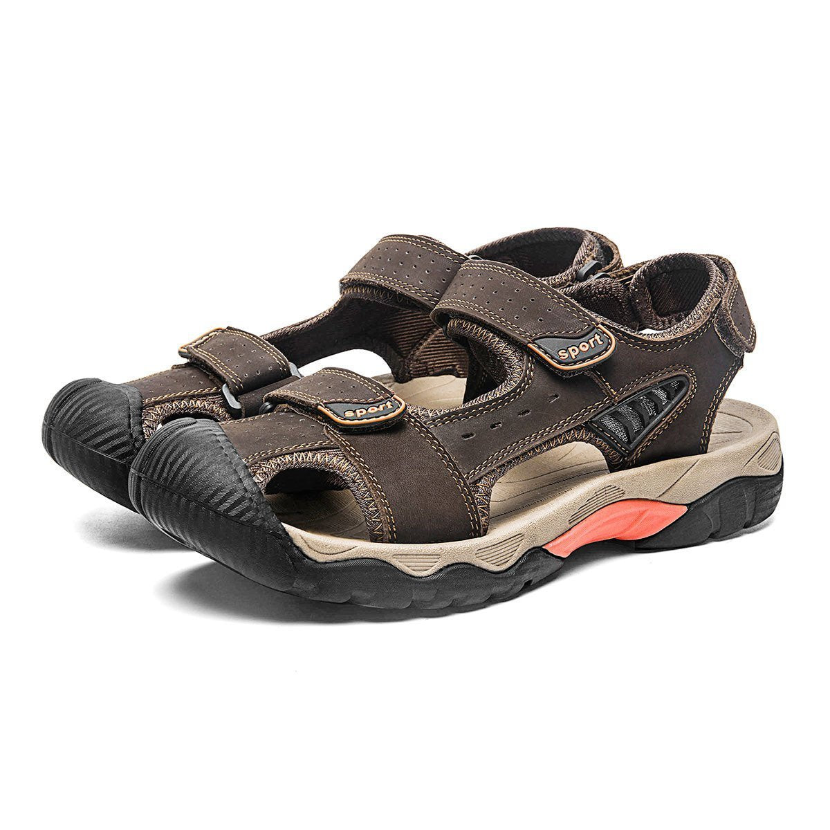 Men's Outdoor Cowhide Flat Sandals