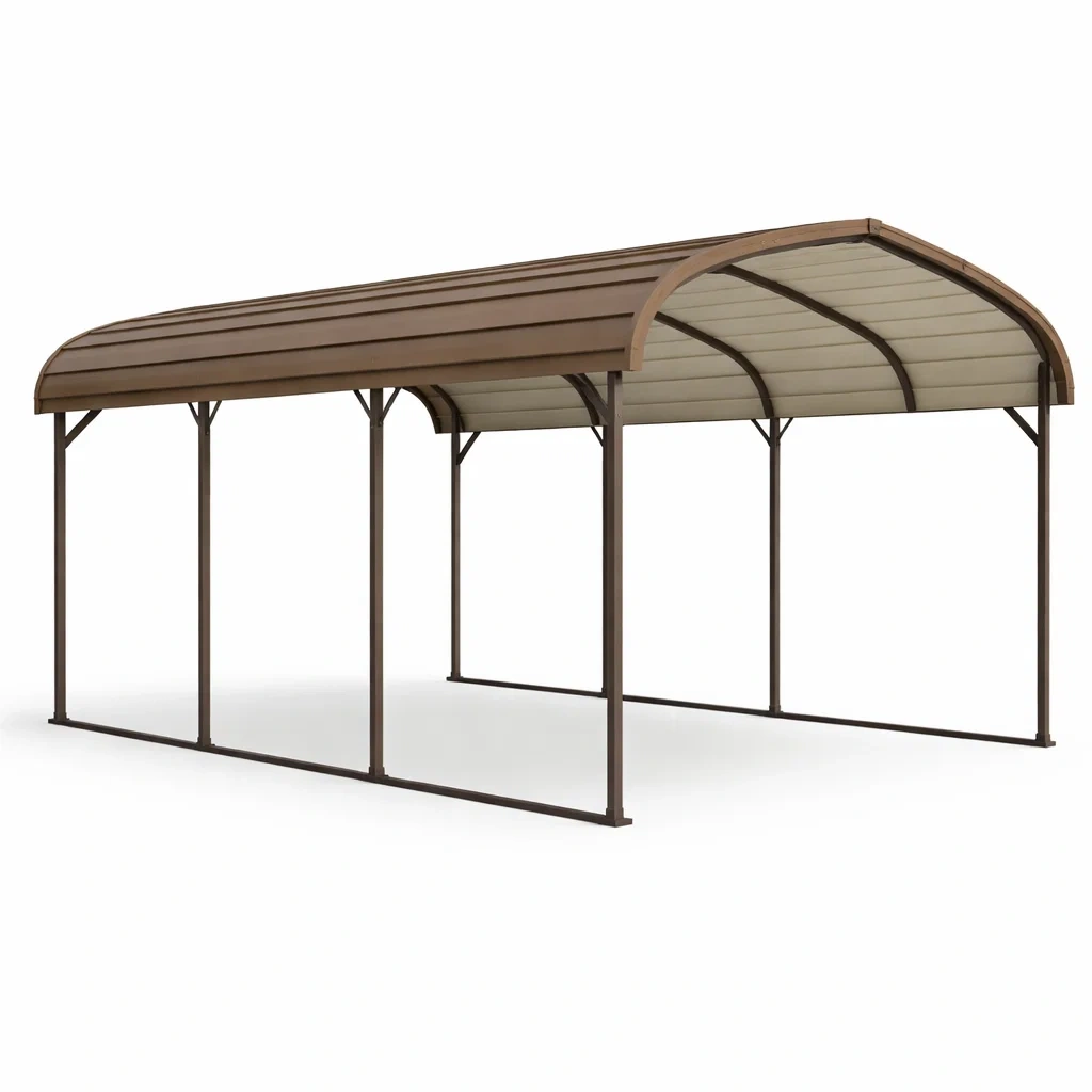 Curved Roof Metal Carport Shelter-NestSolara