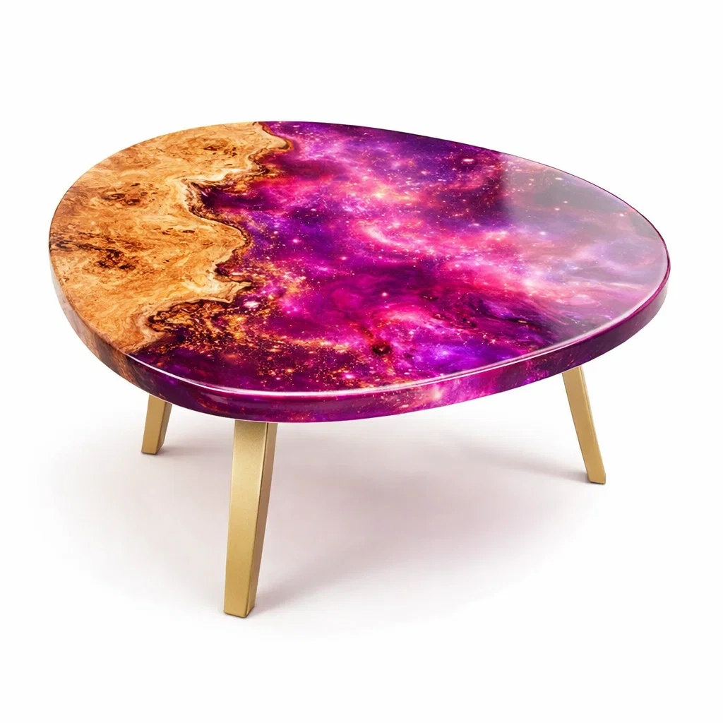 Galaxy Epoxy Wood Coffee Table-NestSolara