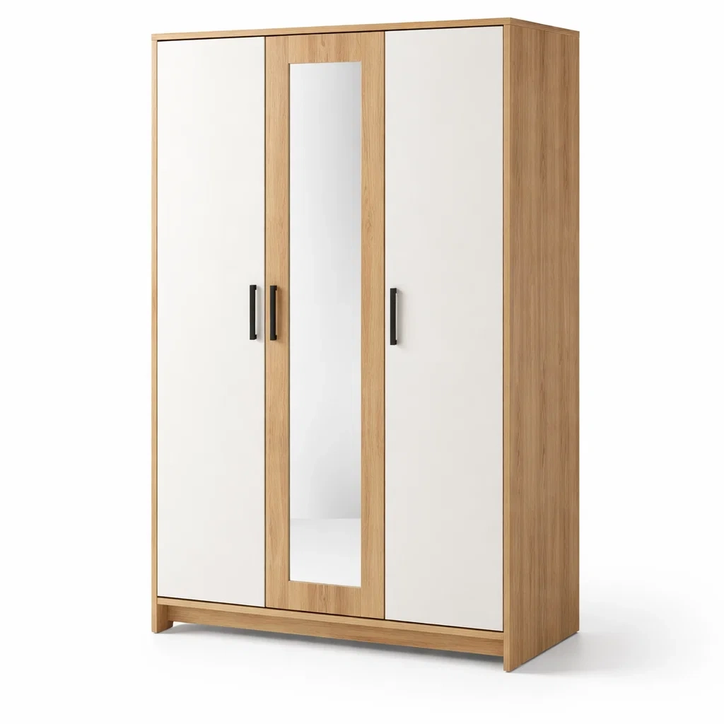 Modern Three Door Wardrobe With Mirror-NestSolara