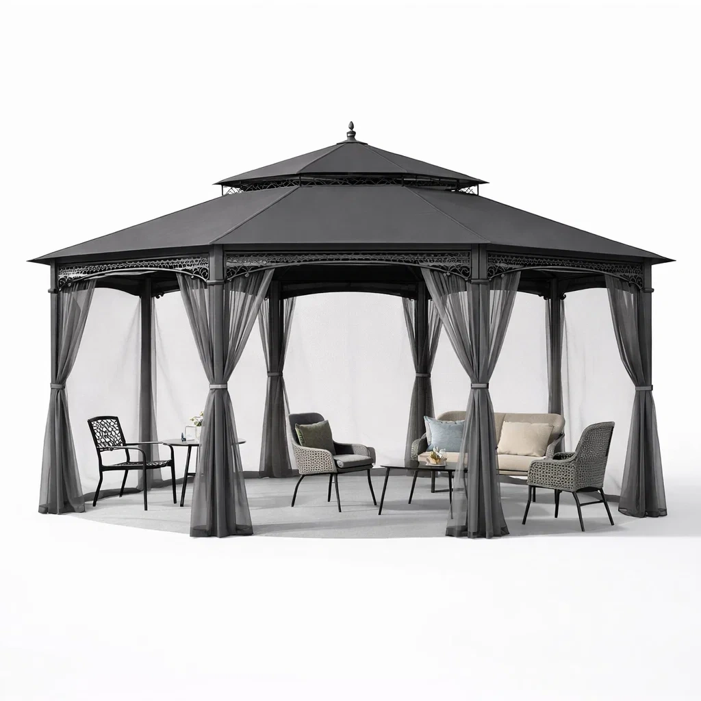 Decorative Metal Garden Gazebo Pavilion-UrbanLoria