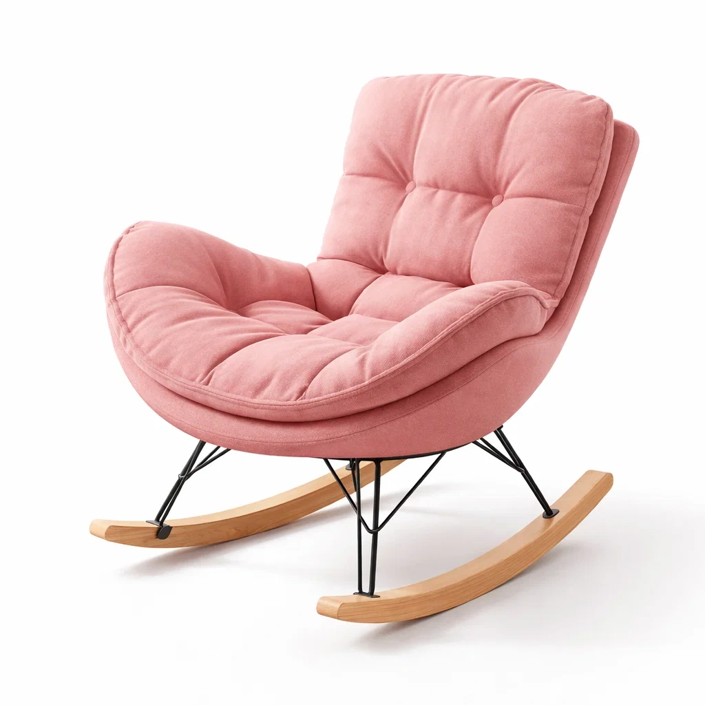 Modern Upholstered Rocking Lounge Chair-UrbanLoria