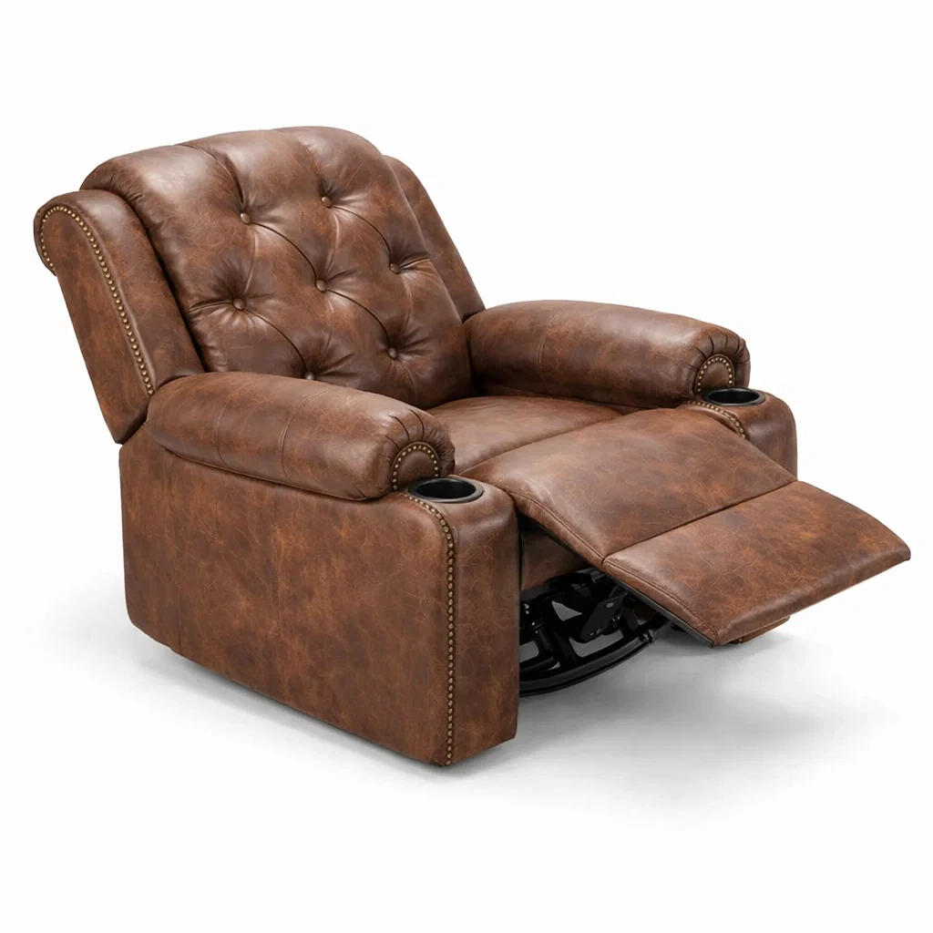Classic Leather Recliner Chair-UrbanLoria