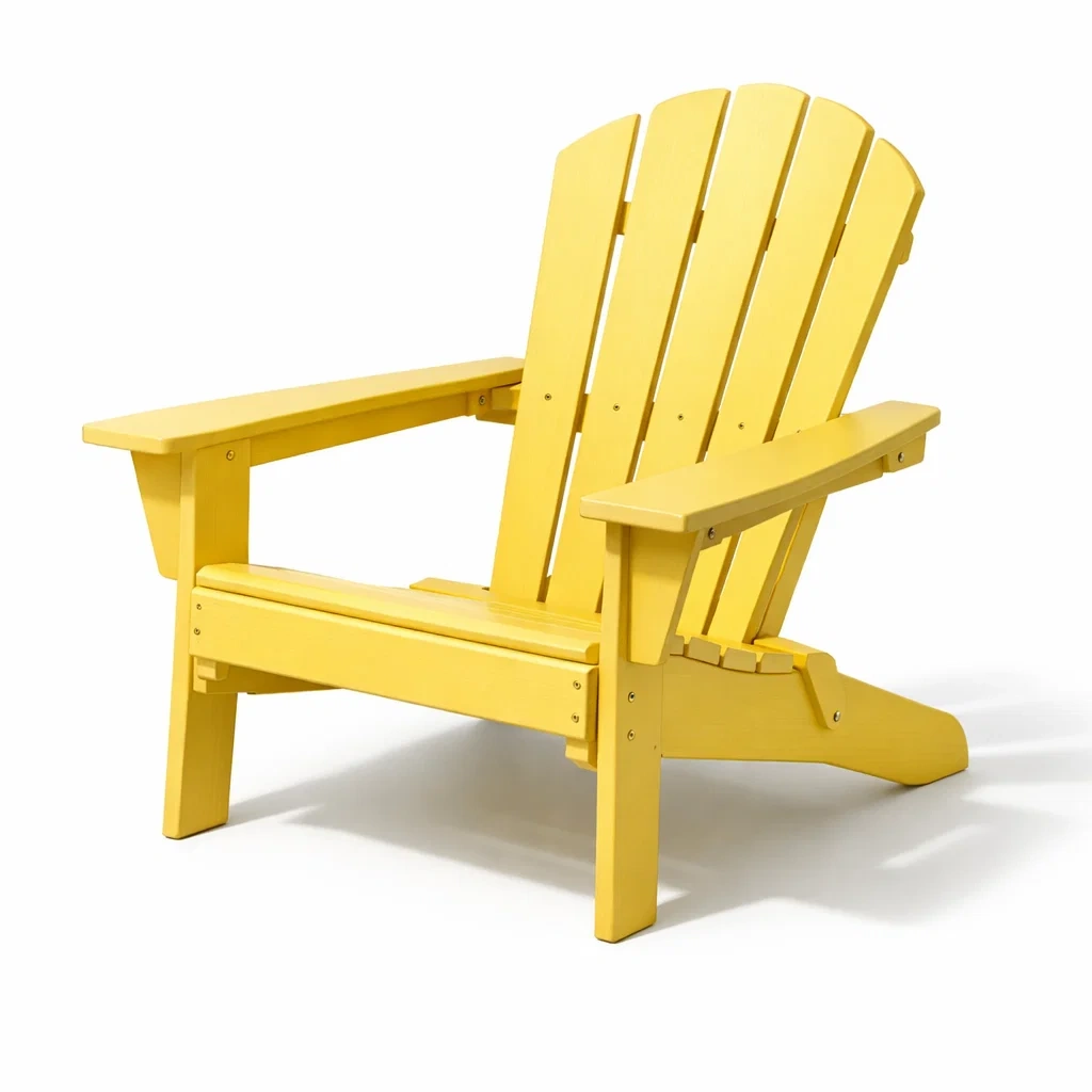 Adirondackstuhl aus holz gelb für den außenbereich-LIVINGCRAFTPRO