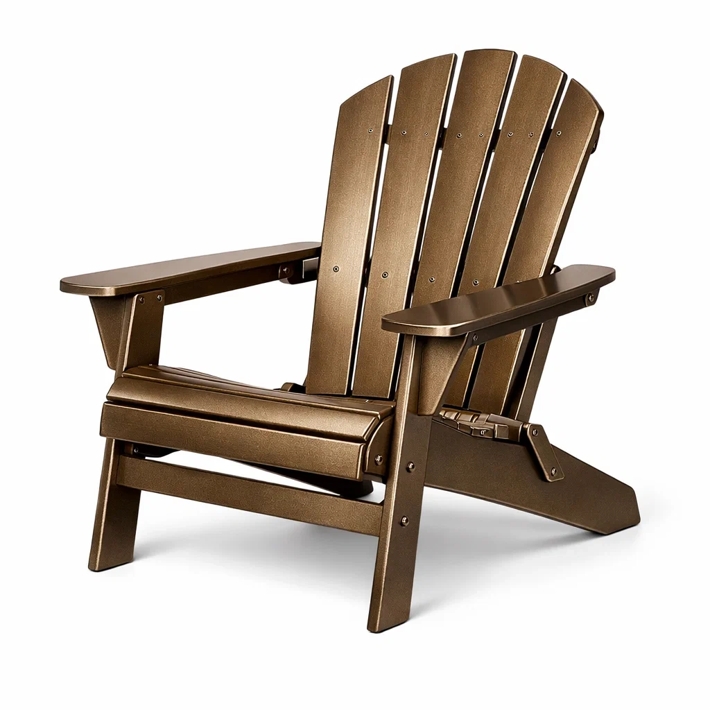 Adirondackstuhl aus metall braun-LIVINGCRAFTPRO