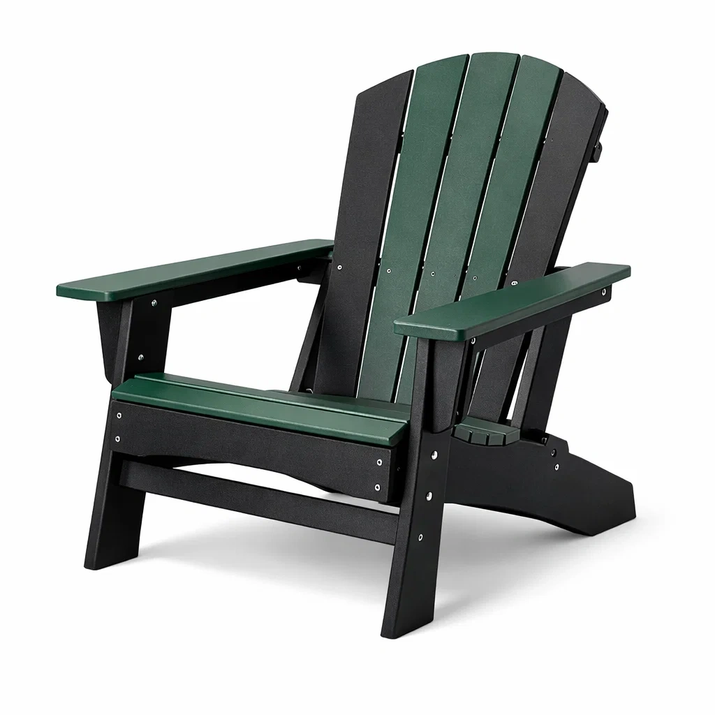 Adirondackstuhl aus kunststoff schwarz und grün 90x80x95 cm-LIVINGCRAFTPRO