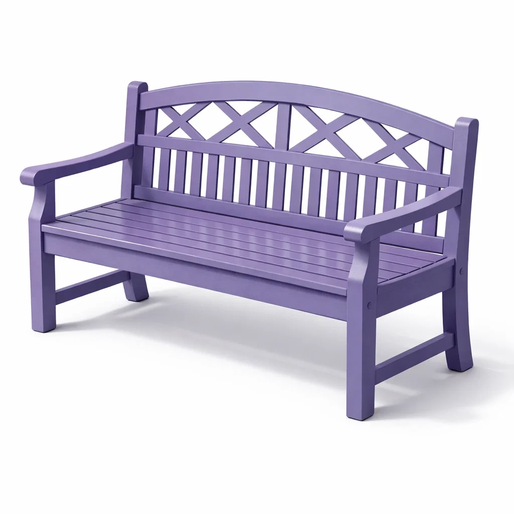 Gartenbank holz lila-LIVINGCRAFTPRO
