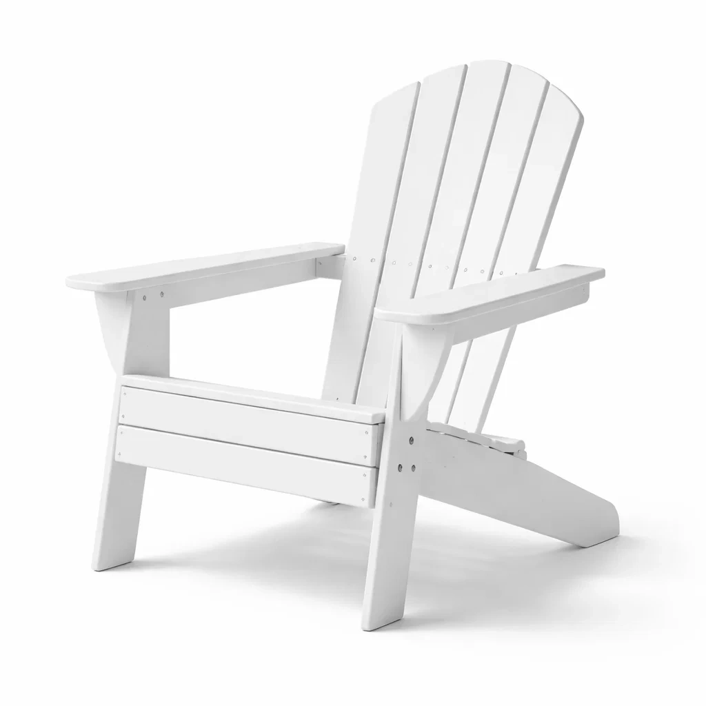 Adirondackstuhl aus holz weiß-FURNISHELITECO