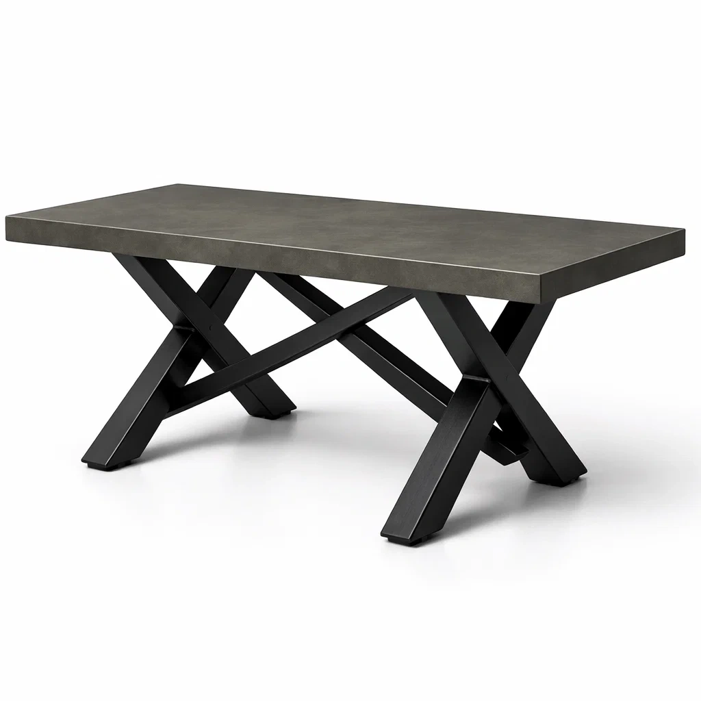 Esstisch mit hochdrucklaminat und stahlbeinen anthrazit 180x90x75 cm-FURNISHELITECO