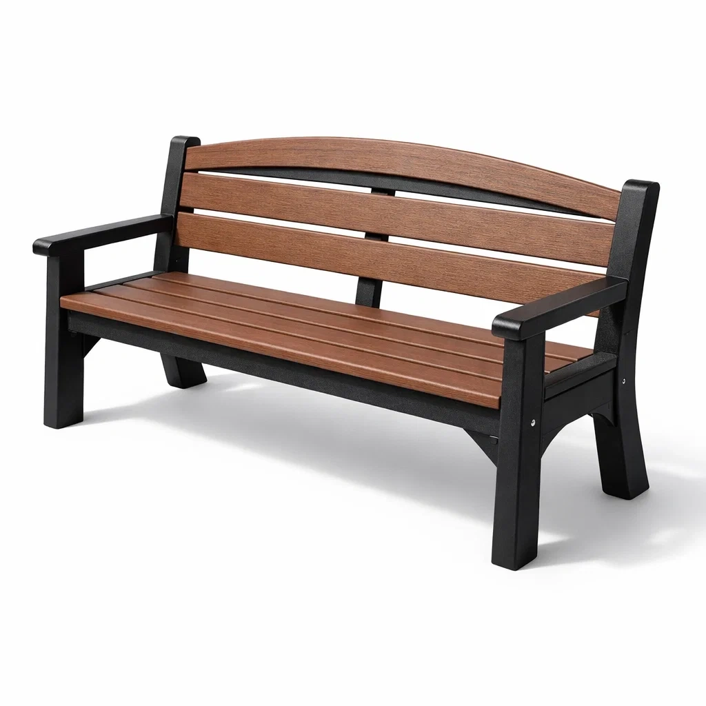 Gartenbank kunststoff braun schwarz-FURNISHELITECO