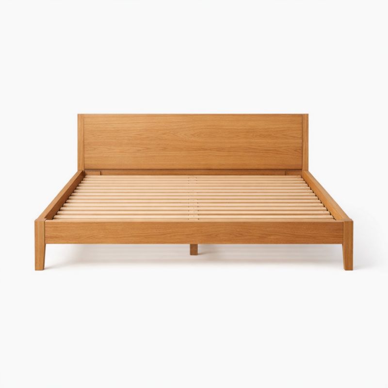 Lit double en bois Chêne 180x200 cm-Hemloxyn