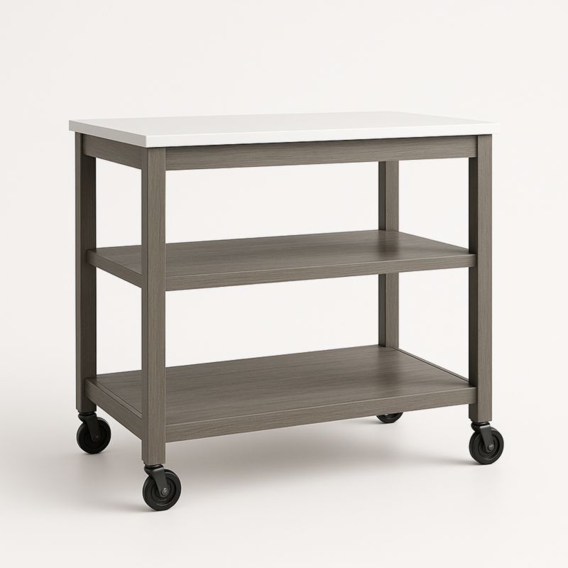 Chariot de cuisine en bois MDF 60x40x80 cm avec roulettes-Junixwood