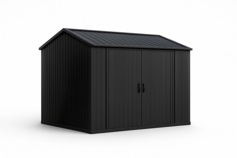 Abri de Jardin en Acier Galvanisé Noir 3x2m-Junixwood