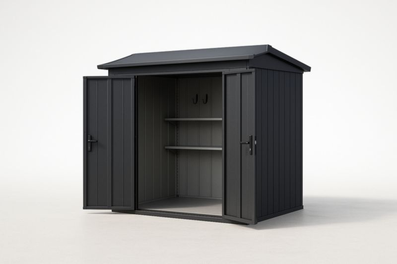 Abri de jardin en métal 2 portes 182x107x134 cm Anthracite-Junixwood