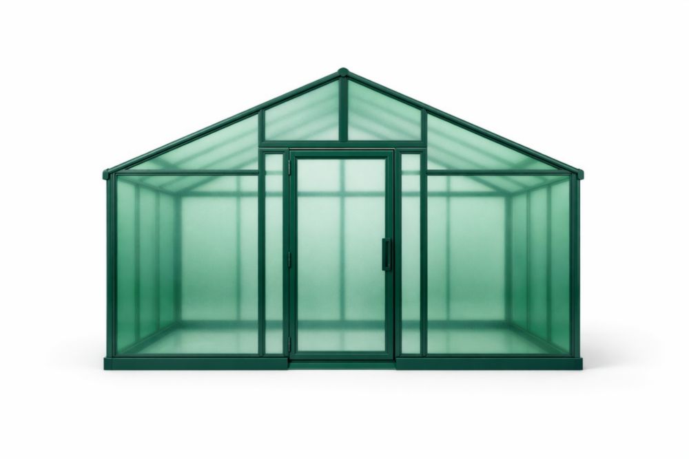 Serra in alluminio e policarbonato opaco 3m x 3m x 2.5m Verde