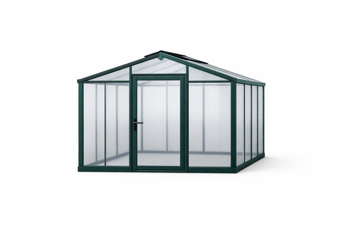 Serra in alluminio con pannelli in policarbonato 300x250x200 cm Verde