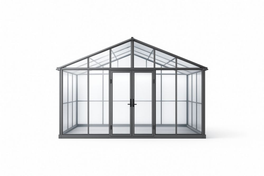 Serra in alluminio e vetro temperato 6mm trasparente 3x5m