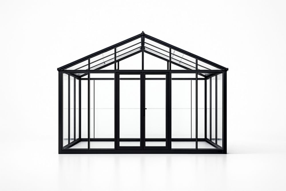 Serra in Alluminio e Vetro Temperato Nero 300x300x250 cm