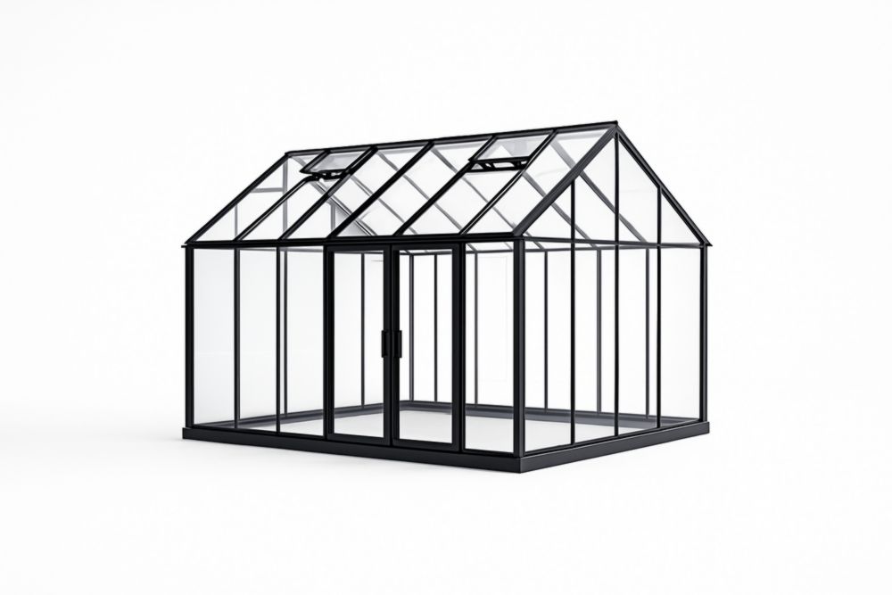 Serra da Giardino in Alluminio e Vetro Temperato Nero 300x300x250 cm