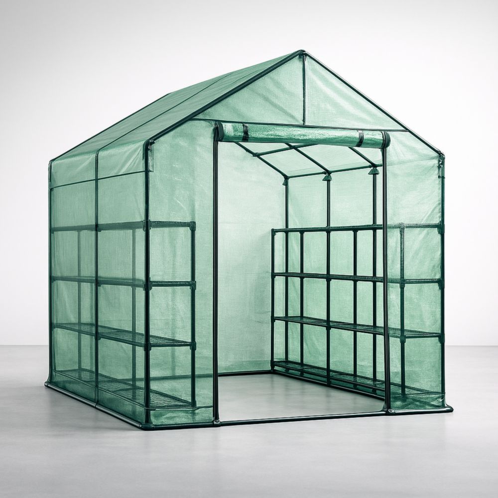 Serra da giardino in metallo e tessuto verde 143x143x195 cm