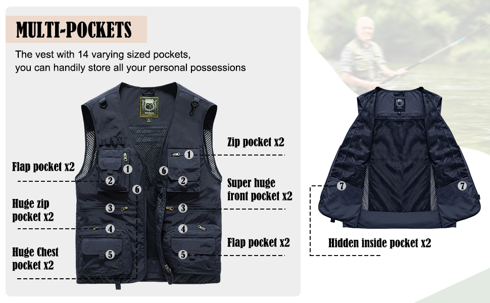 men cargo vest