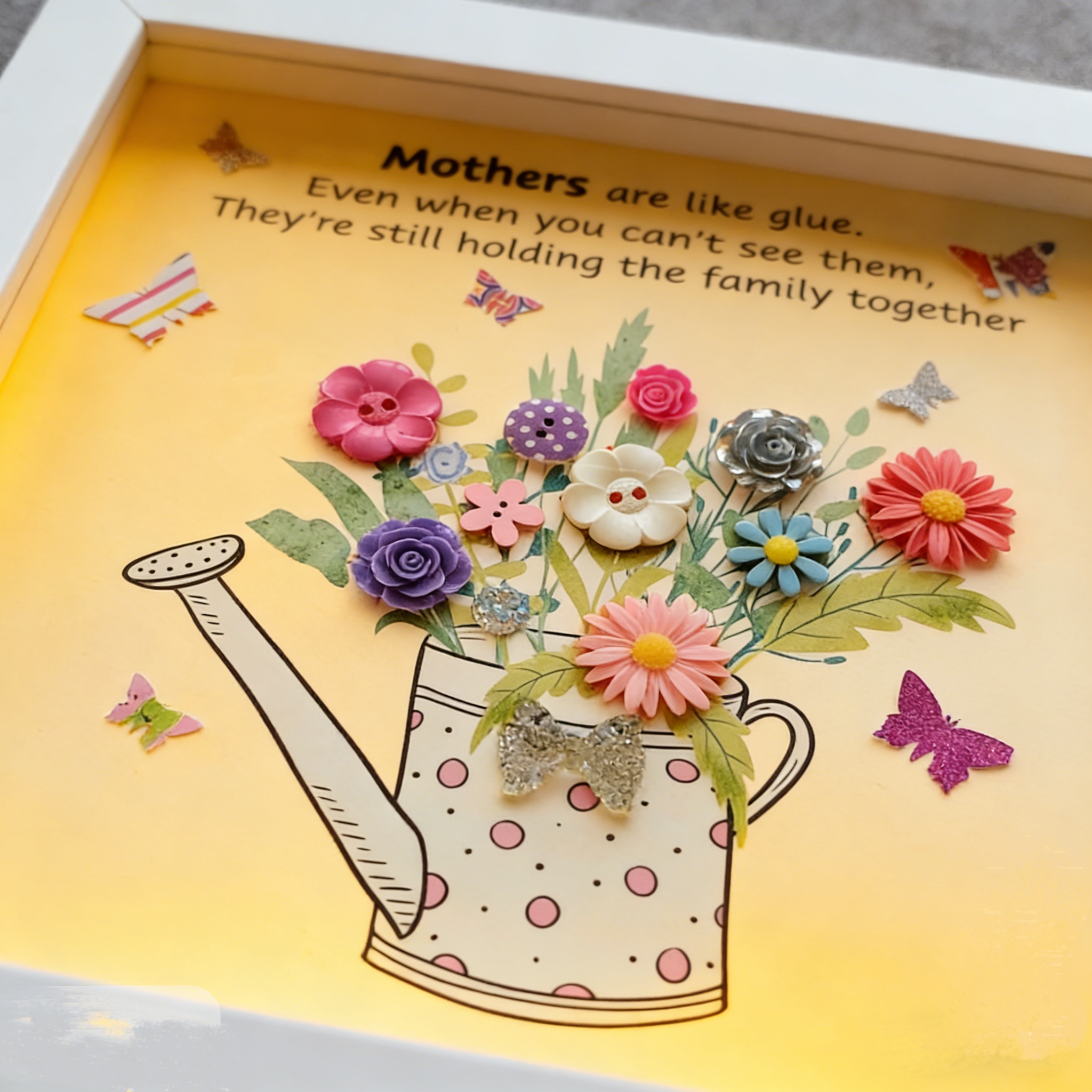 Button Art Decor：we love you ,mummy