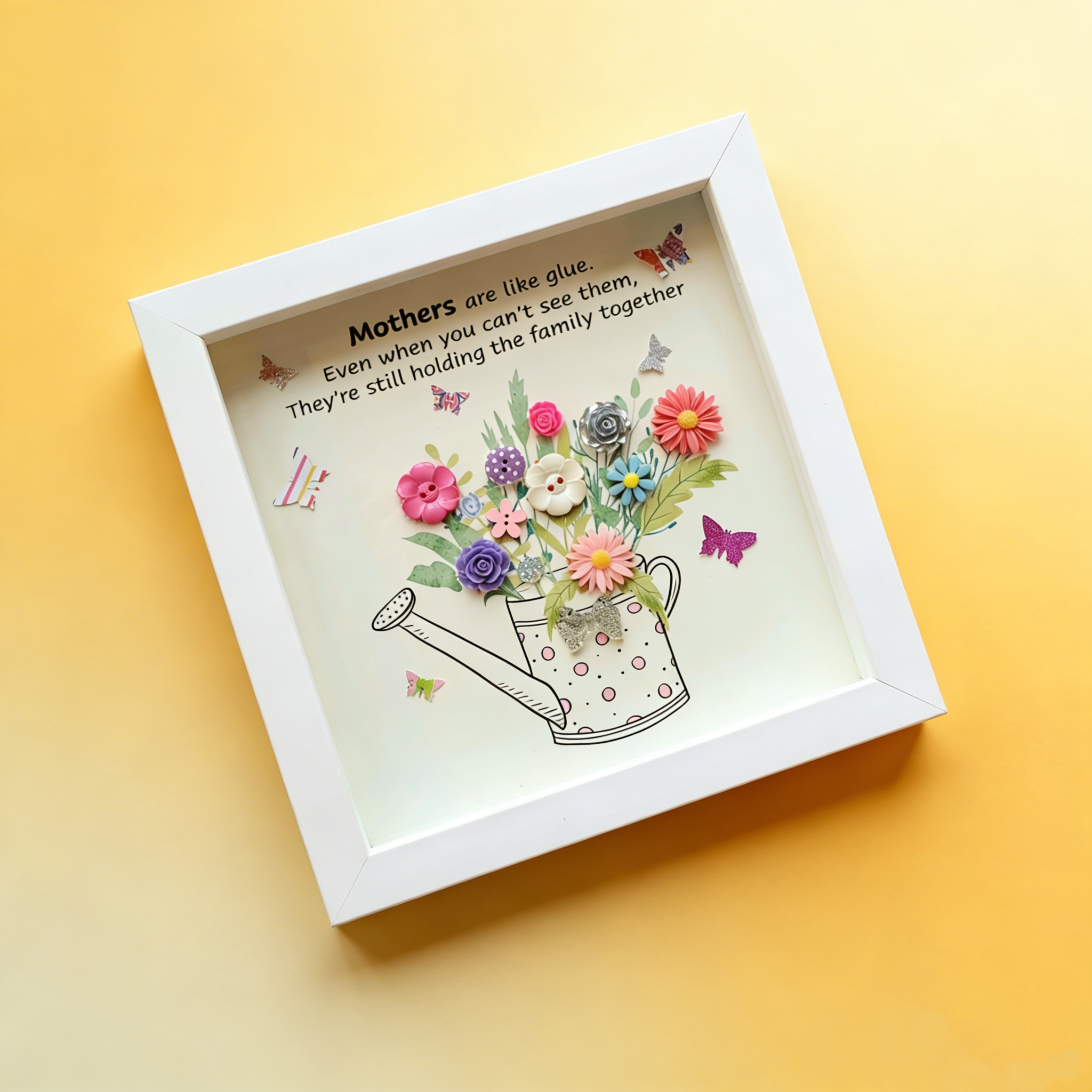 Button Art Decor：we love you ,mummy