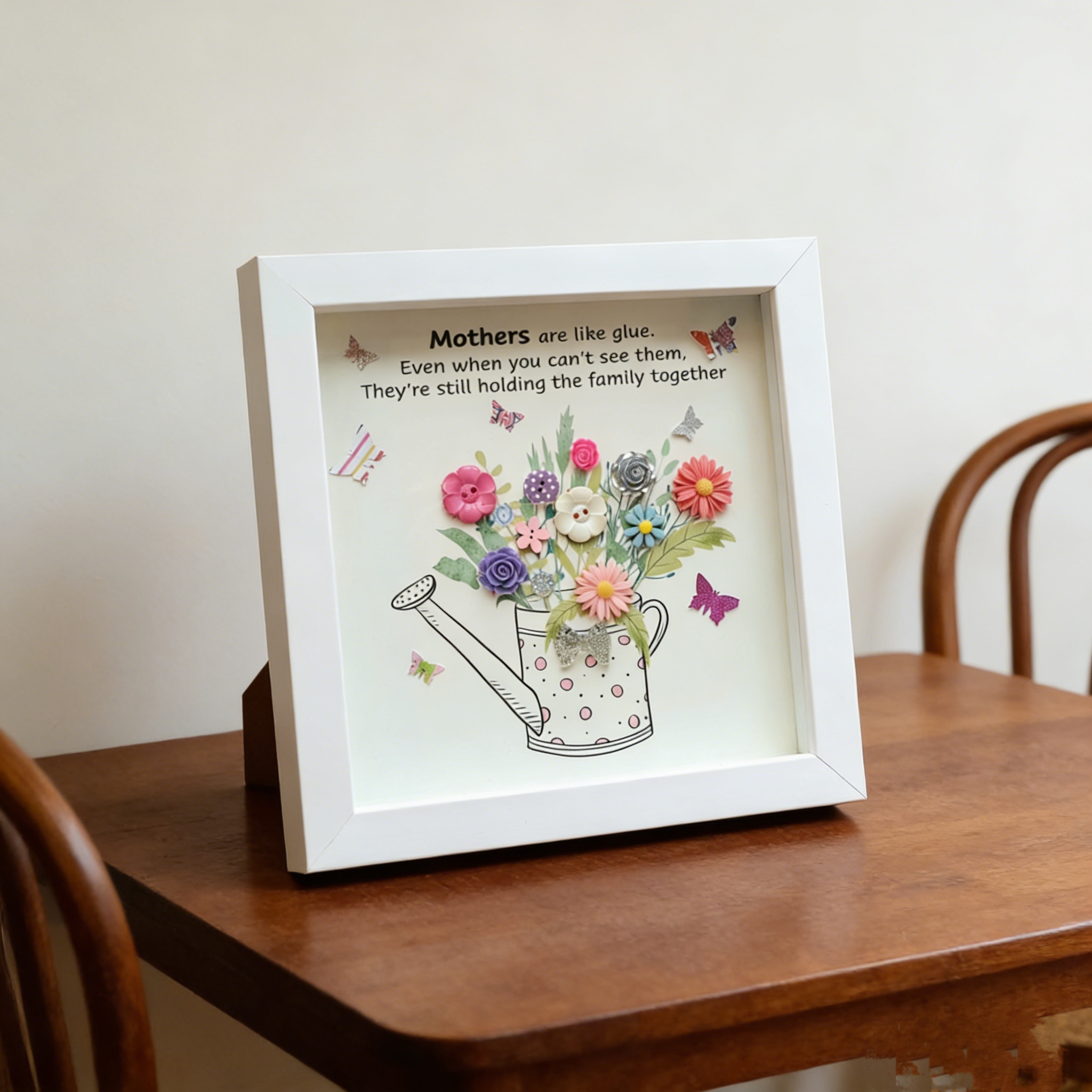 Button Art Decor：we love you ,mummy