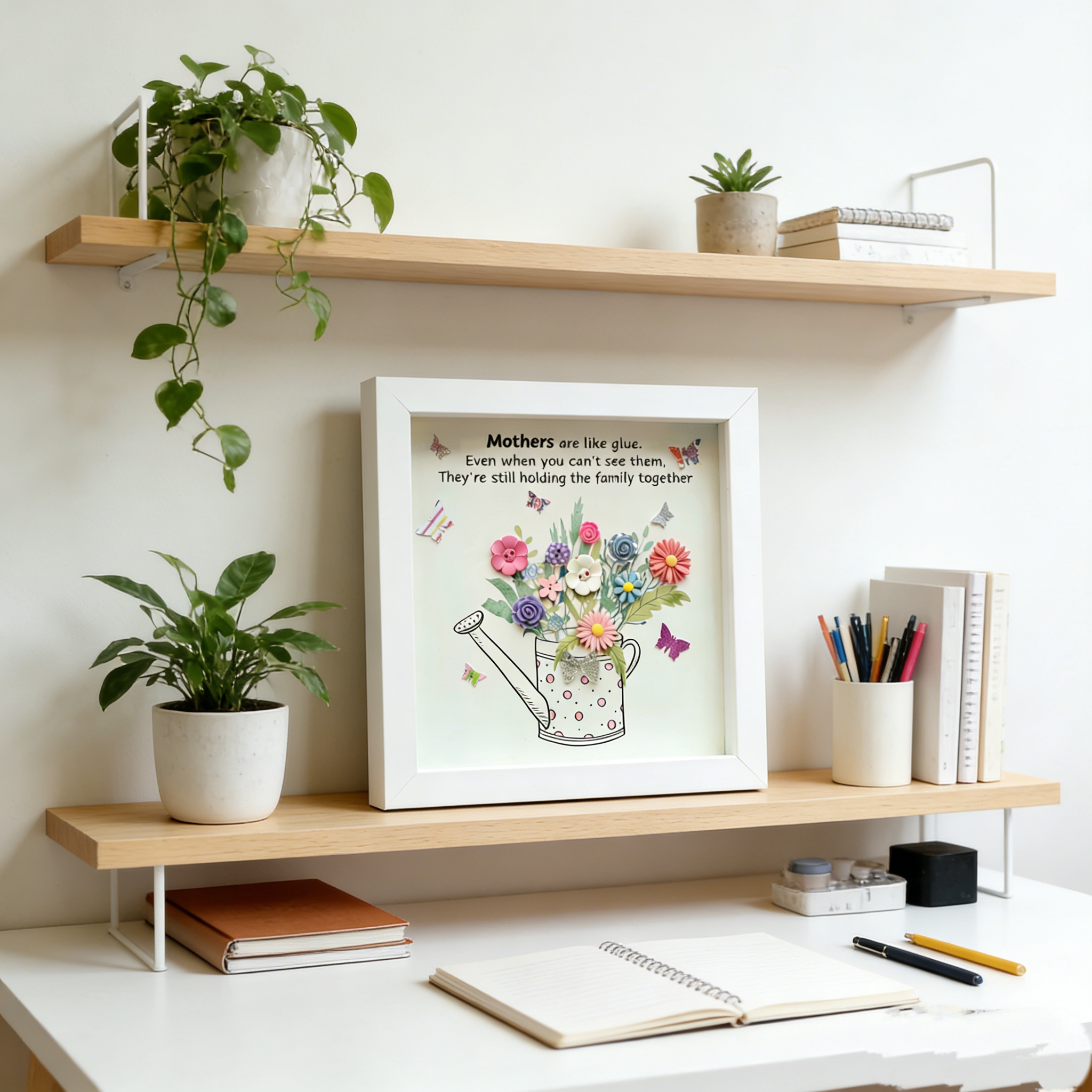 Button Art Decor：A bouquet of flowers, a meaningful gift for mothers.