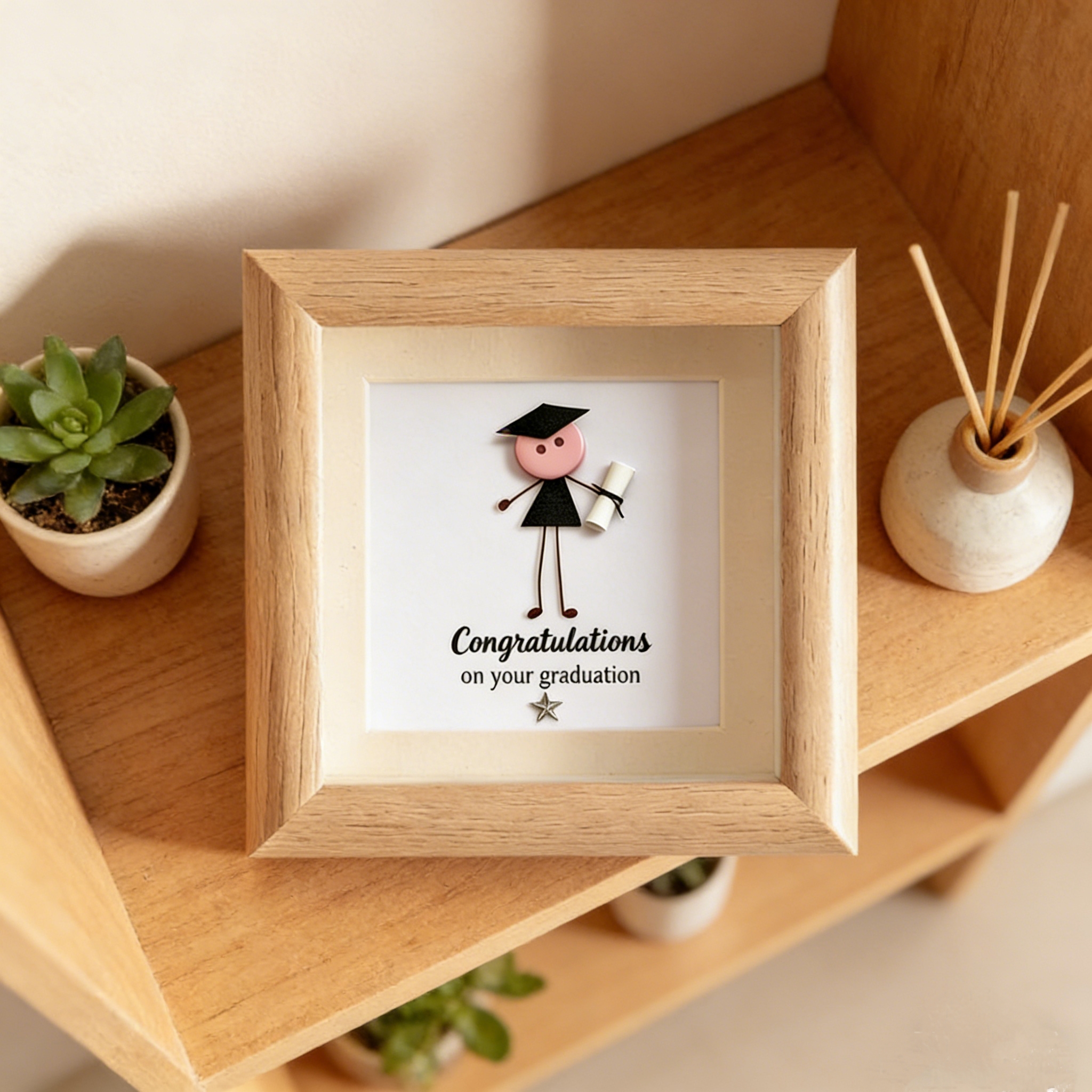 Button art decor for friends：Happy Graduation! 🎓✨