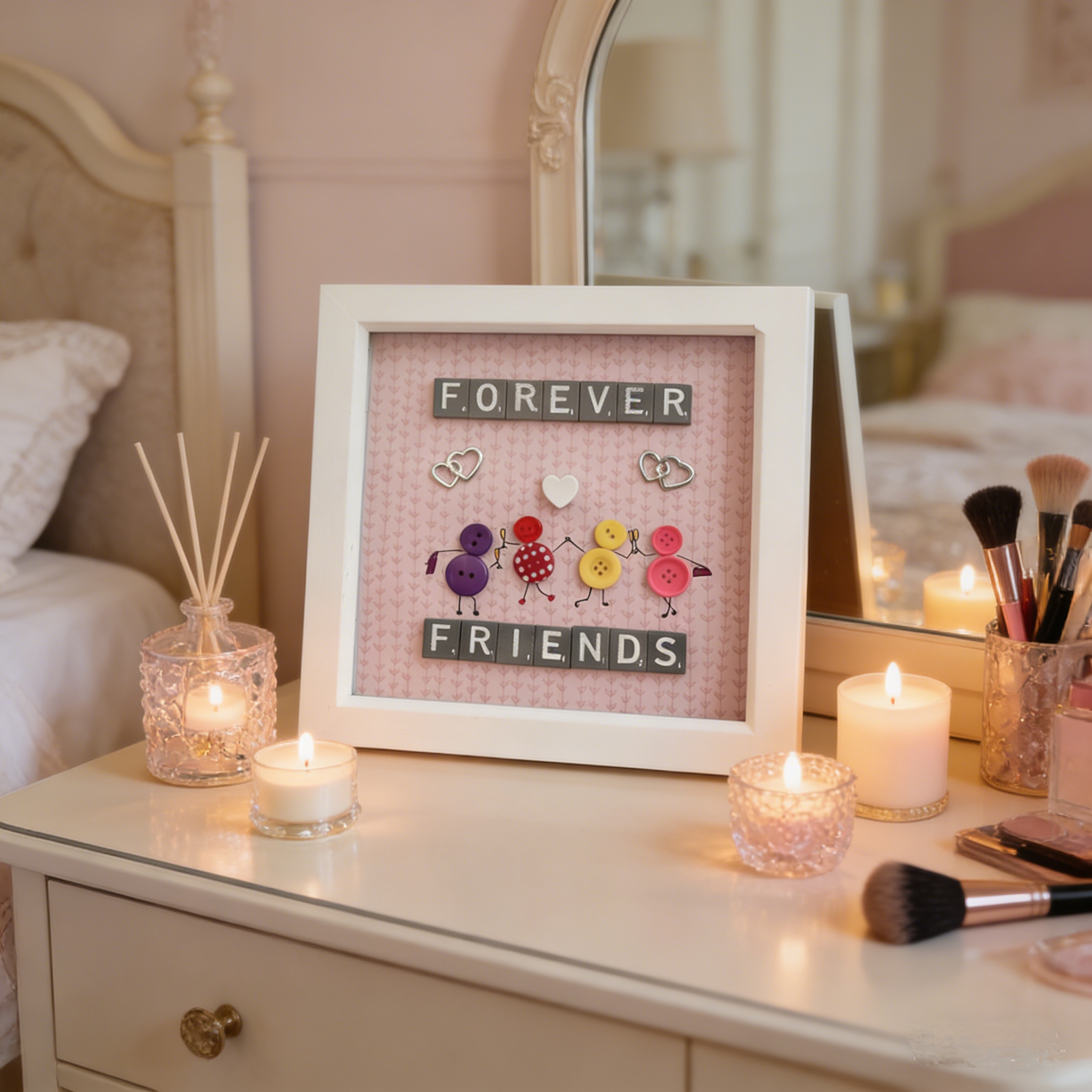 Button art decor for friends: forever friend