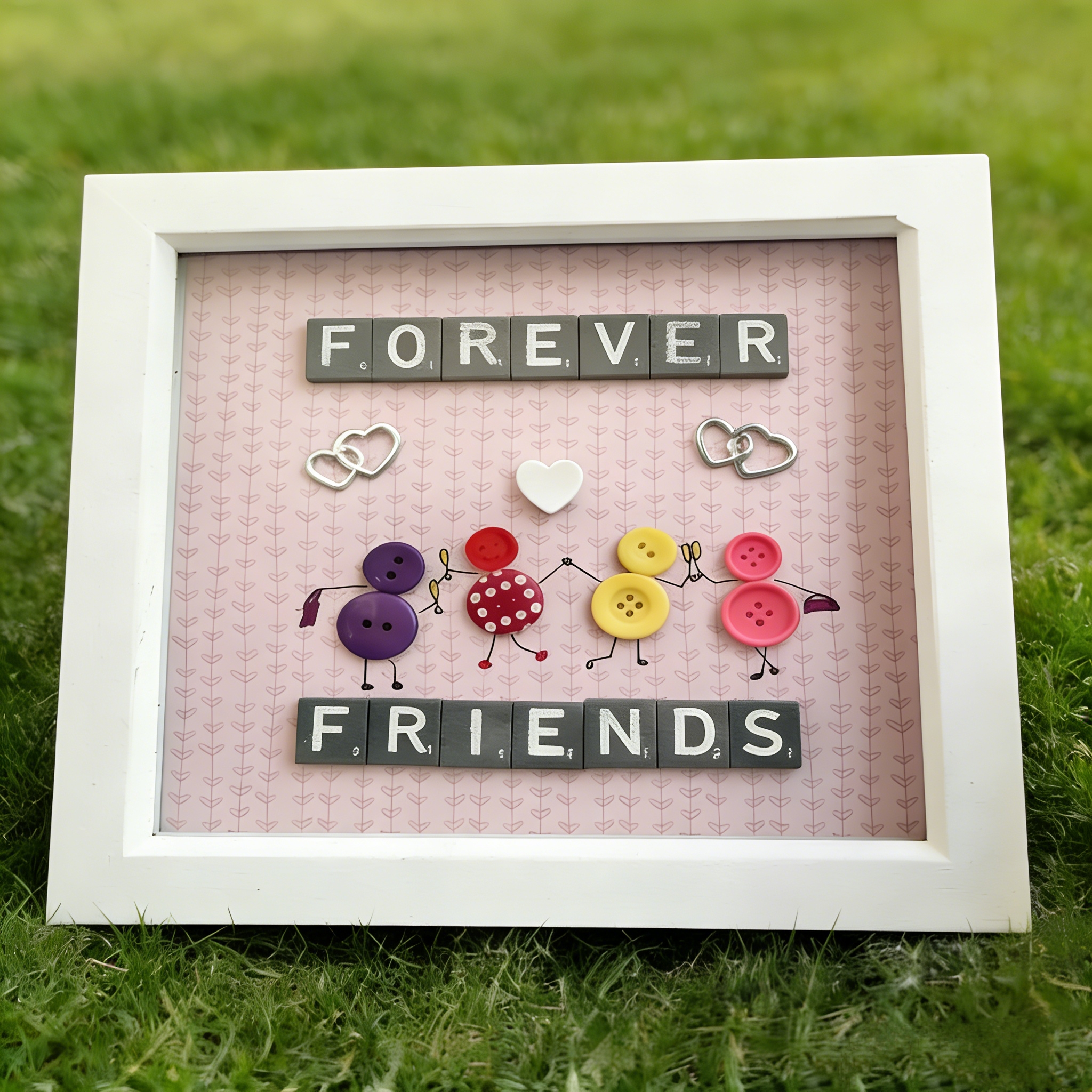 Button art decor for friends: forever friend